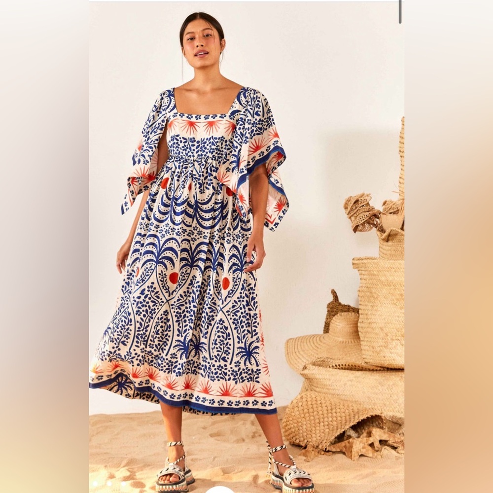 NWT: Farm Rio Afternoon Breeze Midi Dress